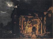Joseph wright of derby An Iron Forge Viewed from Without oil painting reproduction